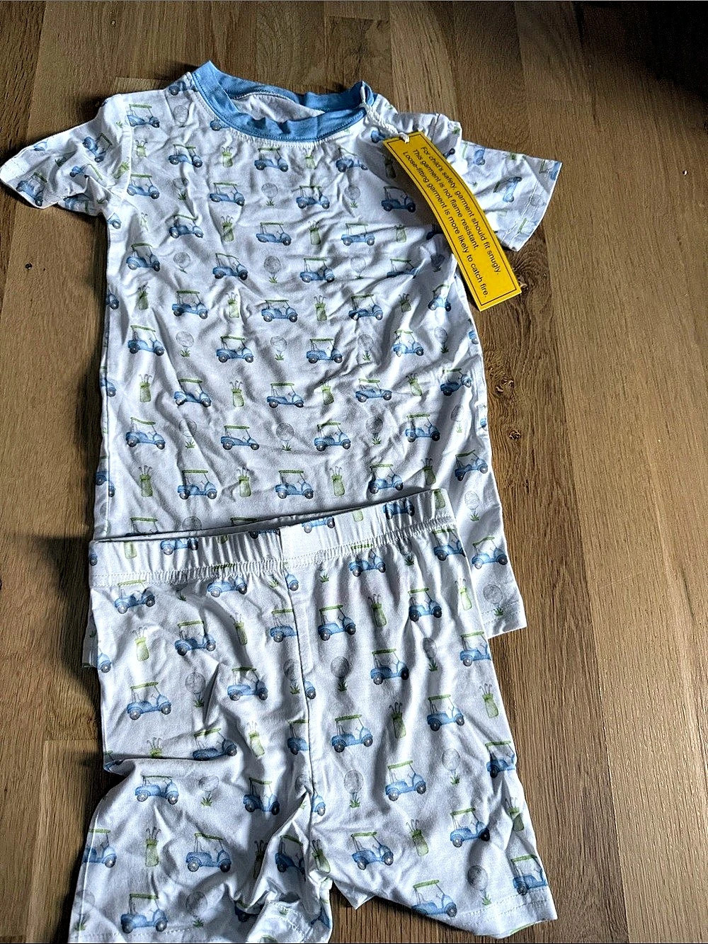 Stitchy Fish Tee Time Bamboo Pajama Set Golf Print Pajama Set Boys 5/6 NWT